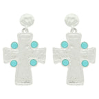 Bezel Jeweled Cross Earrings | Mixtshop LLC