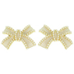 Jeweled Short Tail Bow Ribbon Earrings | Mixtshop LLC