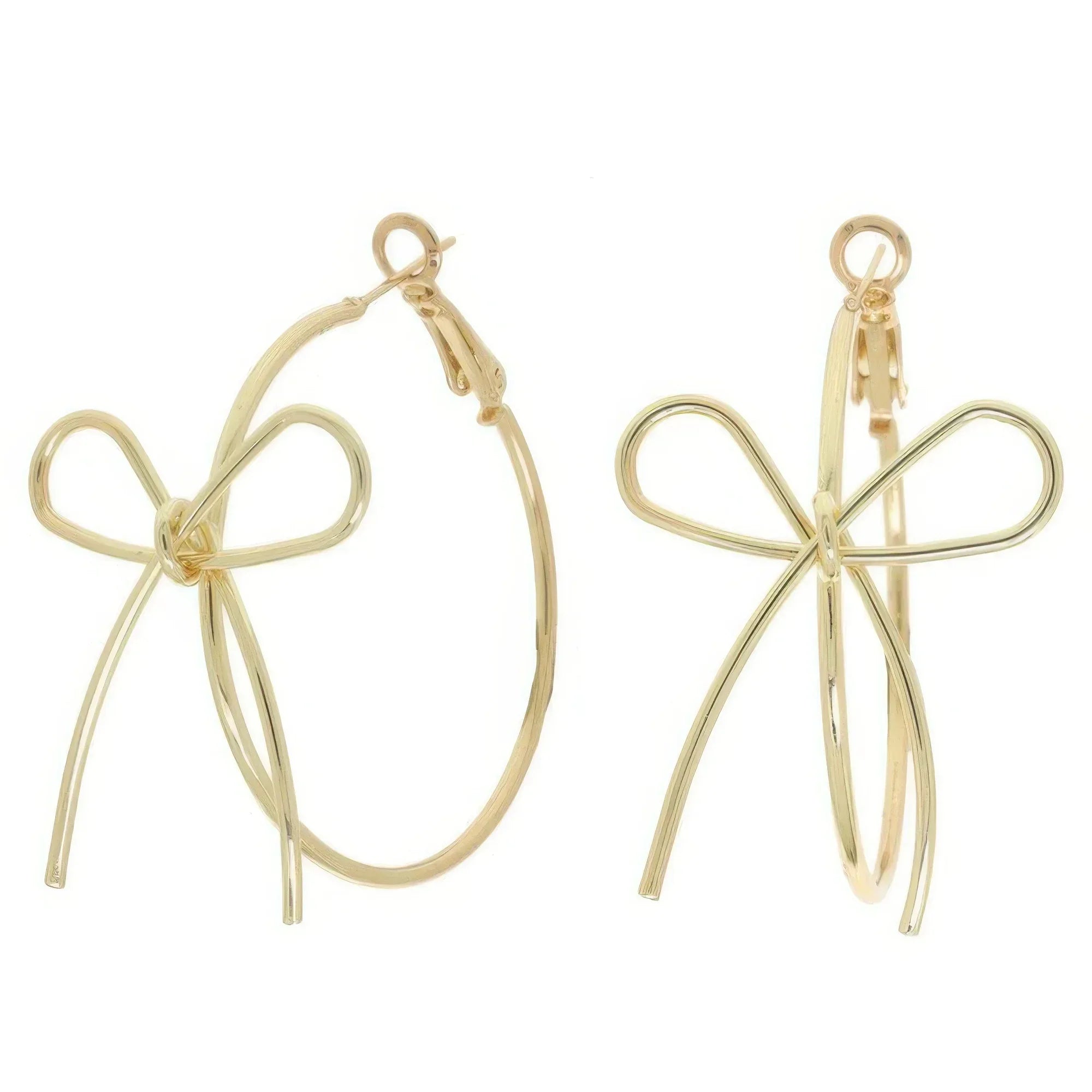 Polish Open Bow Wire Hoop Earrings | Mixtshop LLC