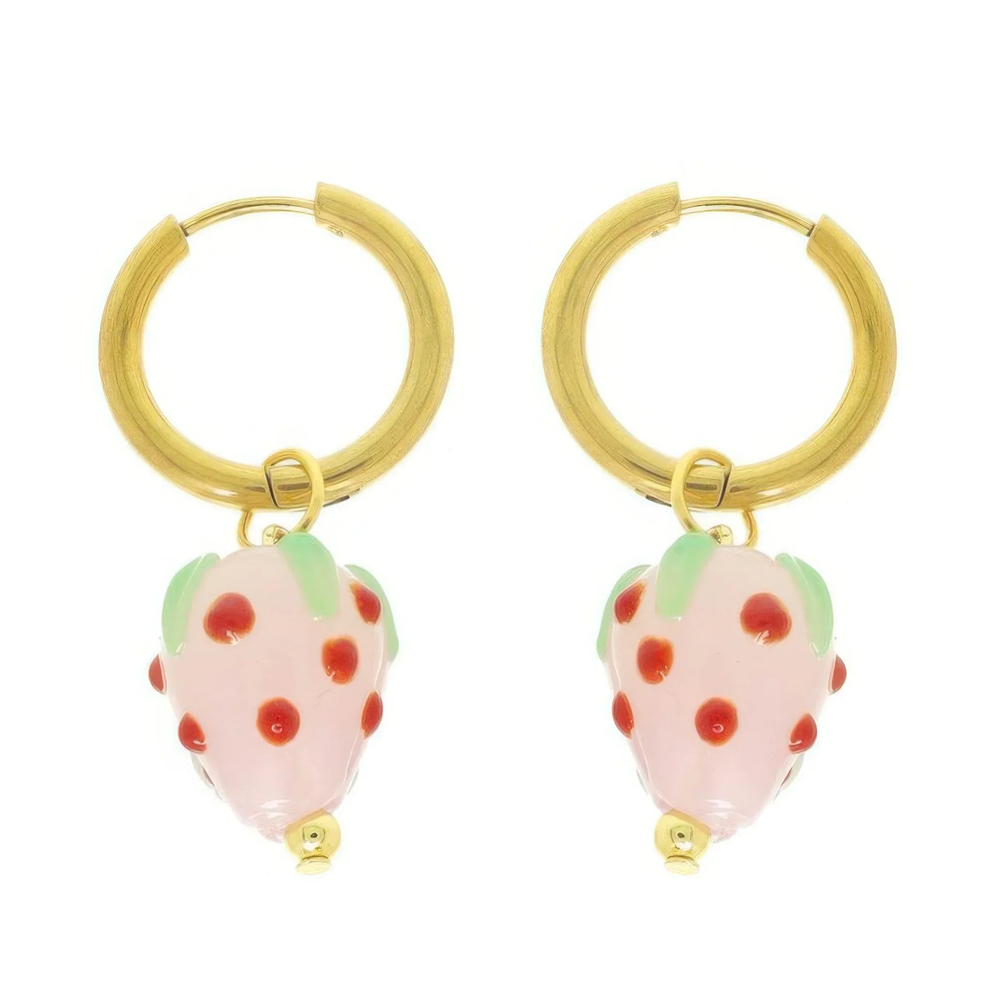 Strawberry Charm Huggie Hoop Earrings | Mixtshop LLC Main image