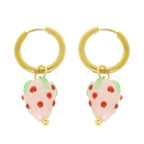 Strawberry Charm Huggie Hoop Earrings | Mixtshop LLC