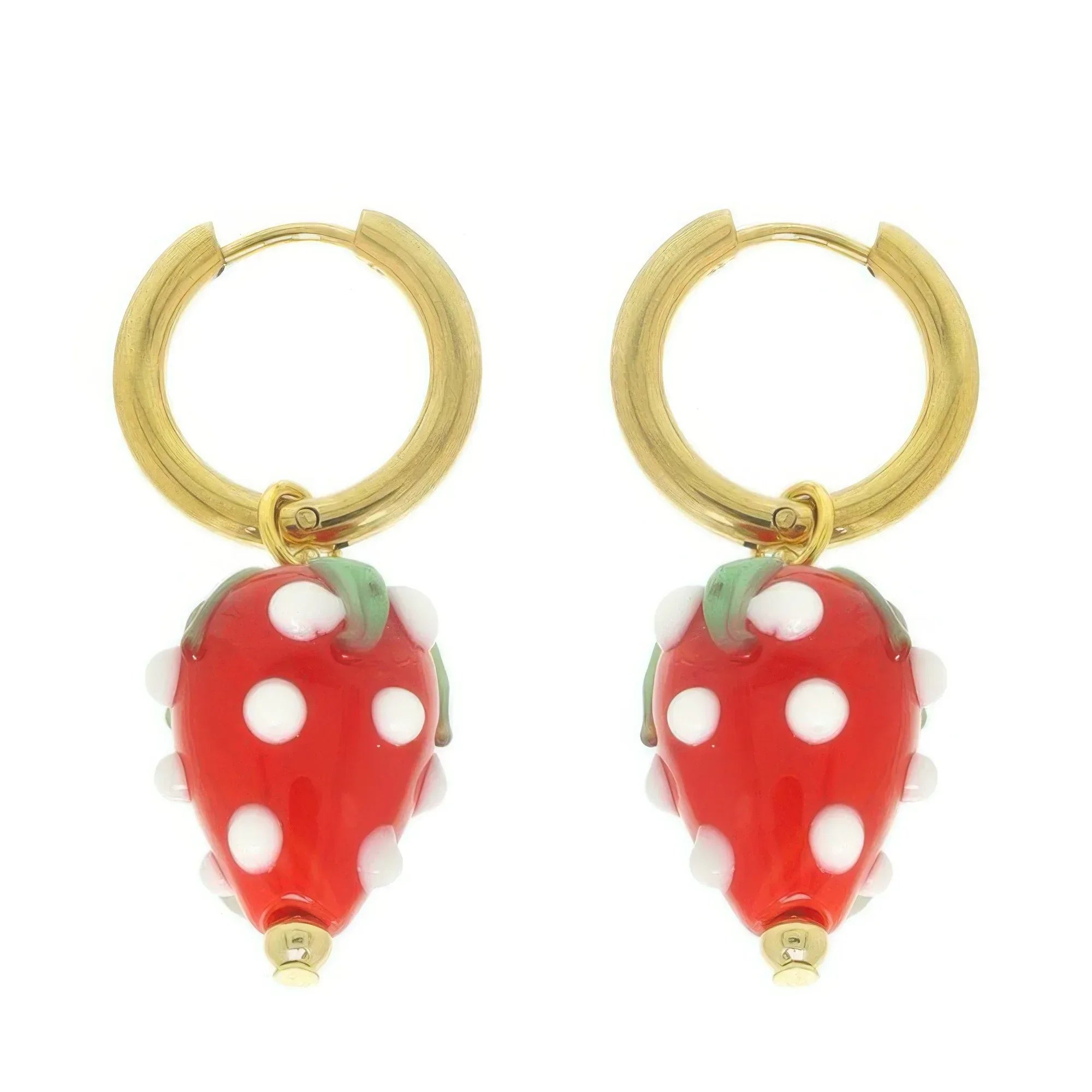 Strawberry Charm Huggie Hoop Earrings Secondary image