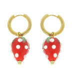 Strawberry Charm Huggie Hoop Earrings | Mixtshop LLC