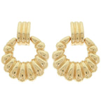 Scallop Pattern Crescent Hoop Earrings | Mixtshop LLC