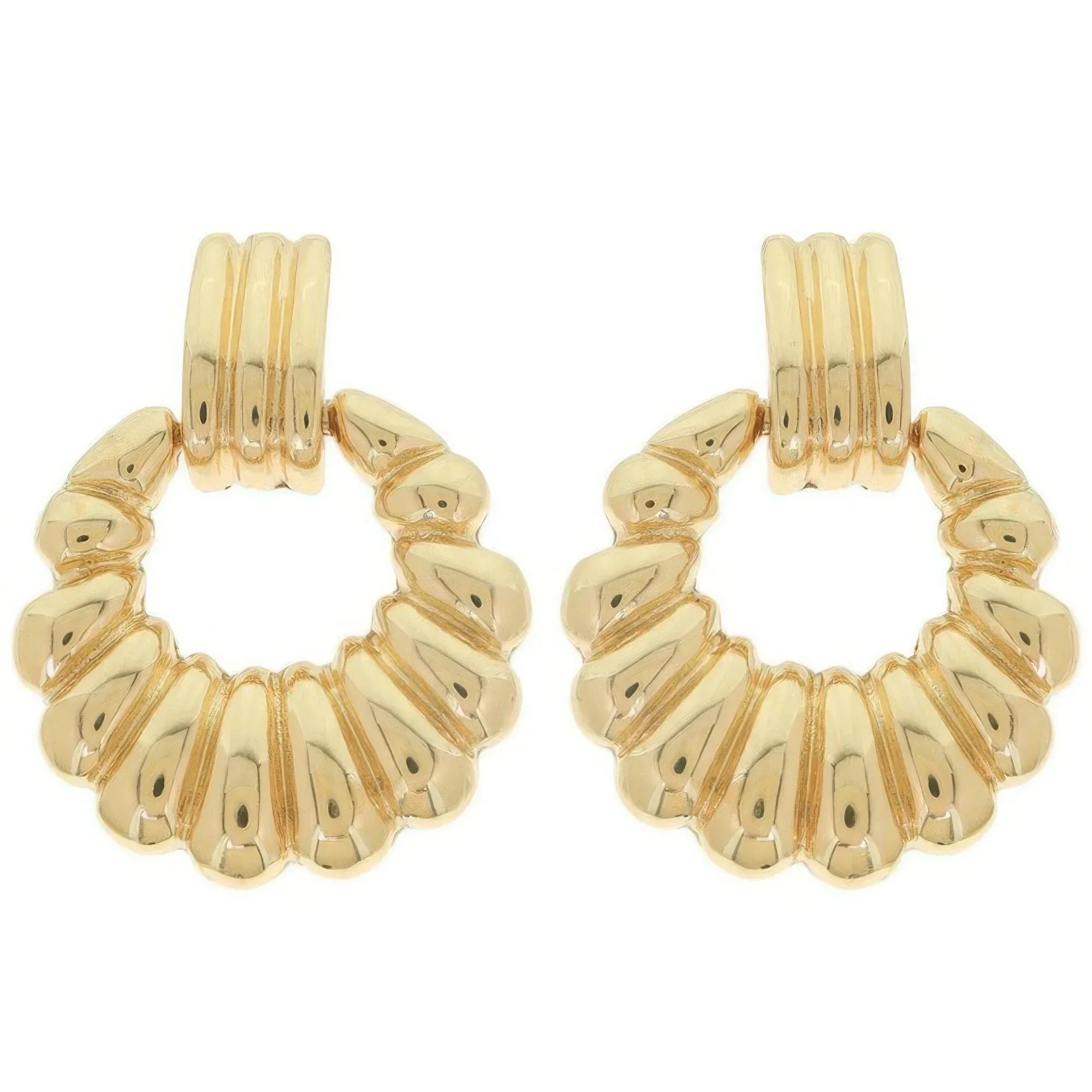 Scallop Pattern Crescent Hoop Earrings | Mixtshop LLC
