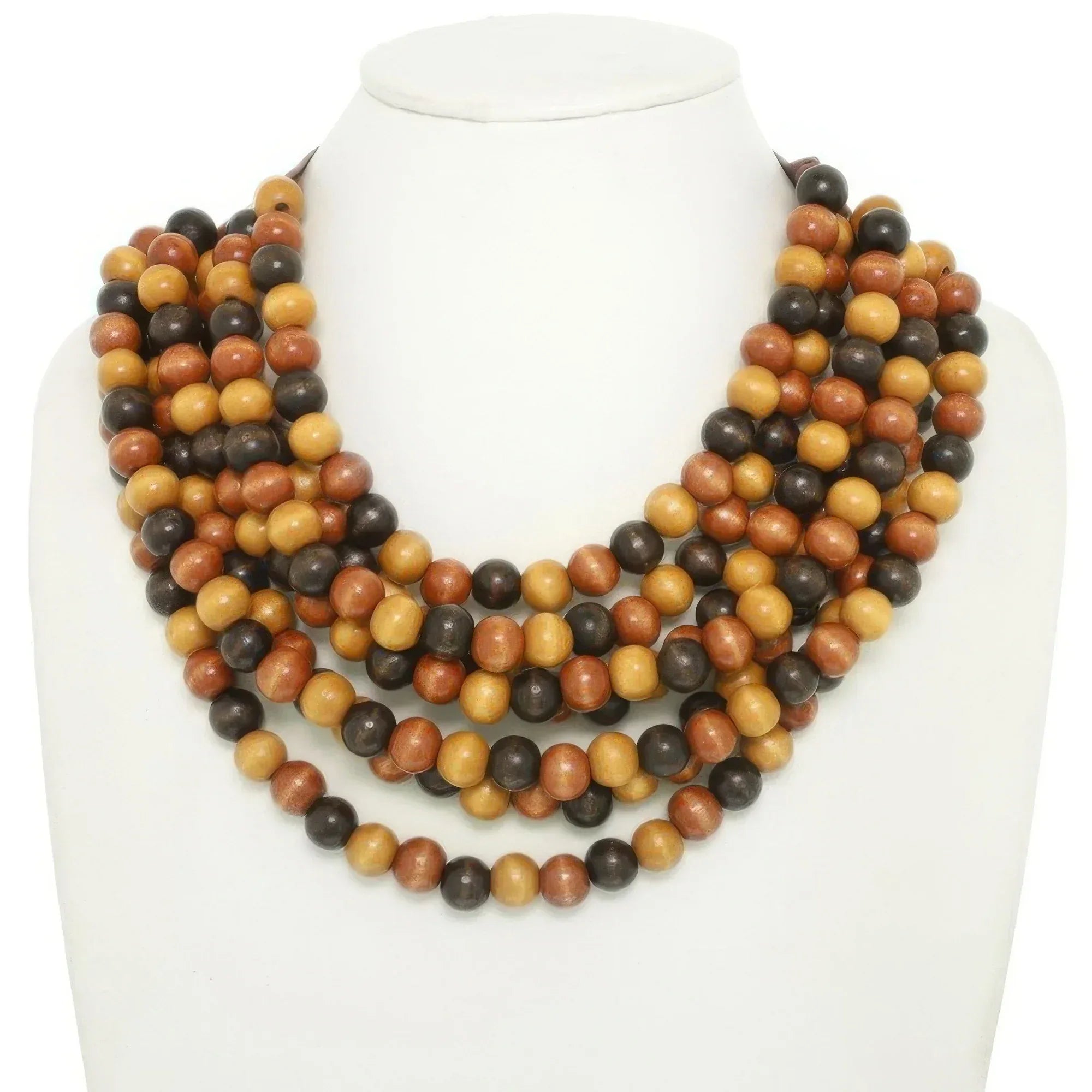 Multi-strand Wood Bead Necklace | Mixtshop LLC Main image