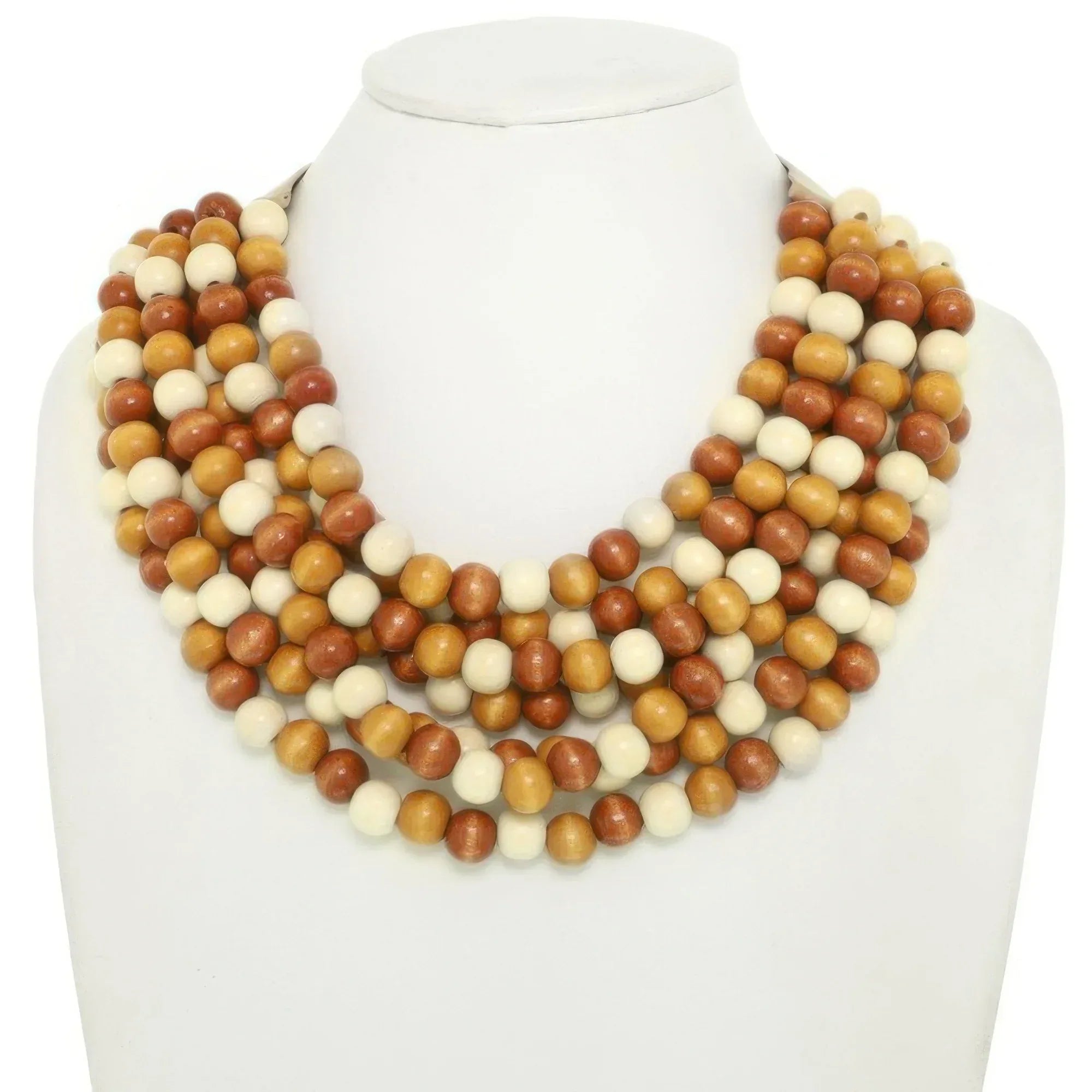 Multi-strand Wood Bead Necklace | Mixtshop LLC