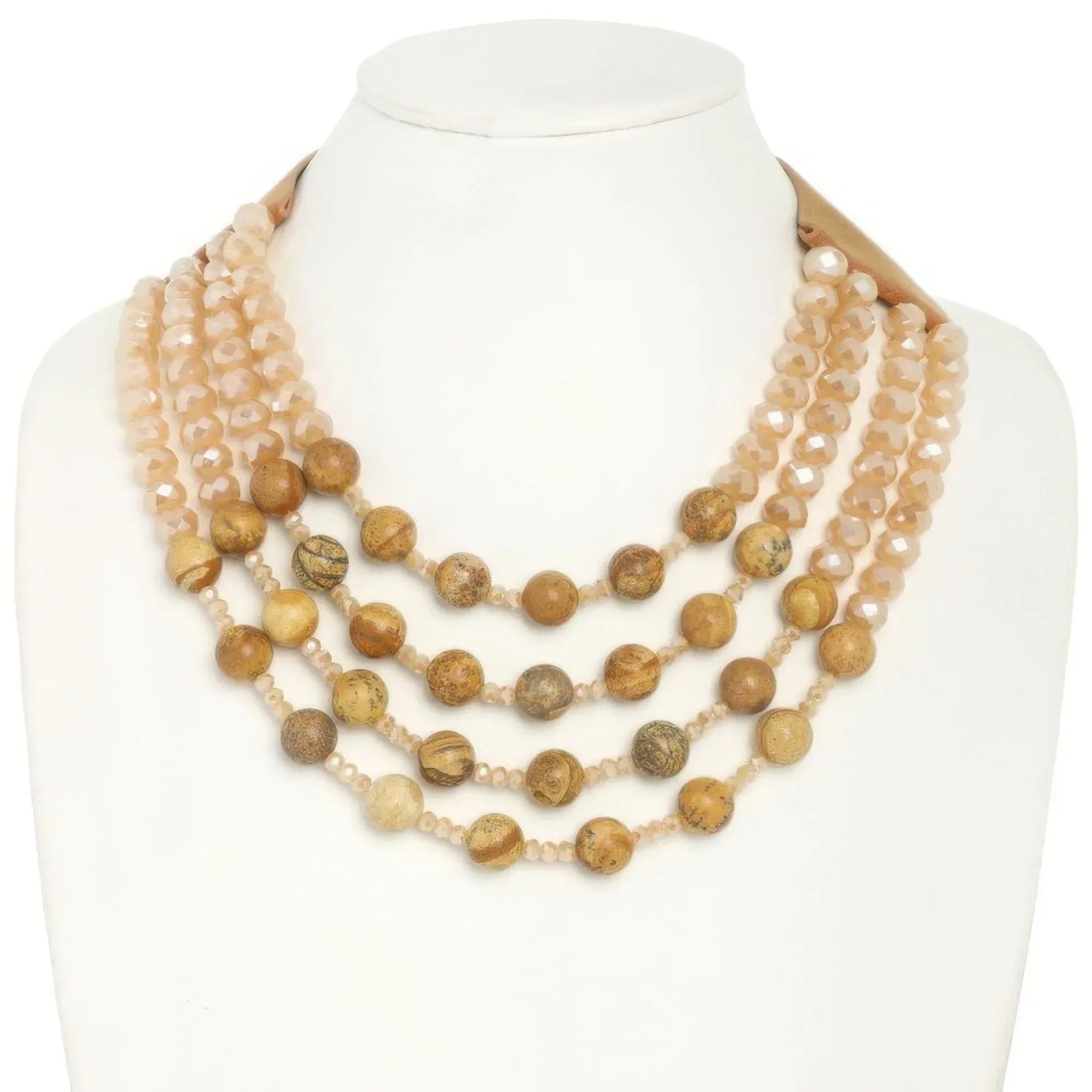 Multi-strand Wood Bead Necklace | Mixtshop LLC Main image