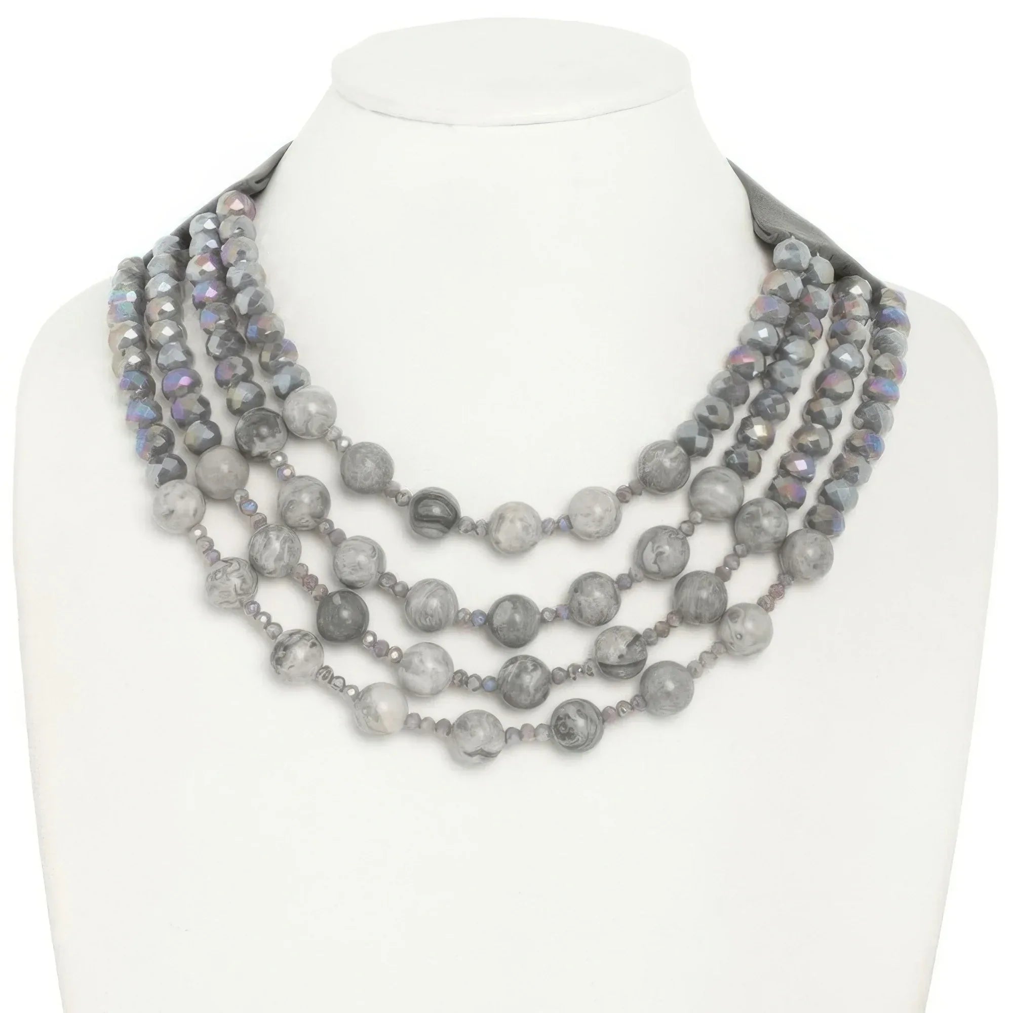Multi-strand Wood Bead Necklace Secondary image
