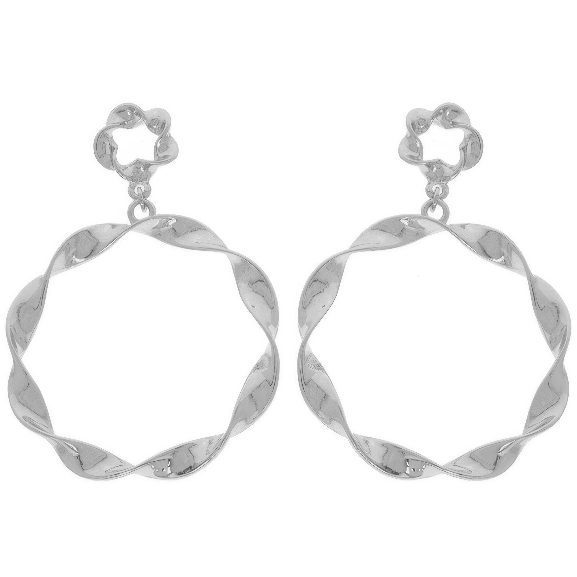 Swirl Edge Round Post Earrings Secondary image