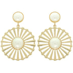 Radial Pattern Floral Pearl Earrings | Mixtshop LLC
