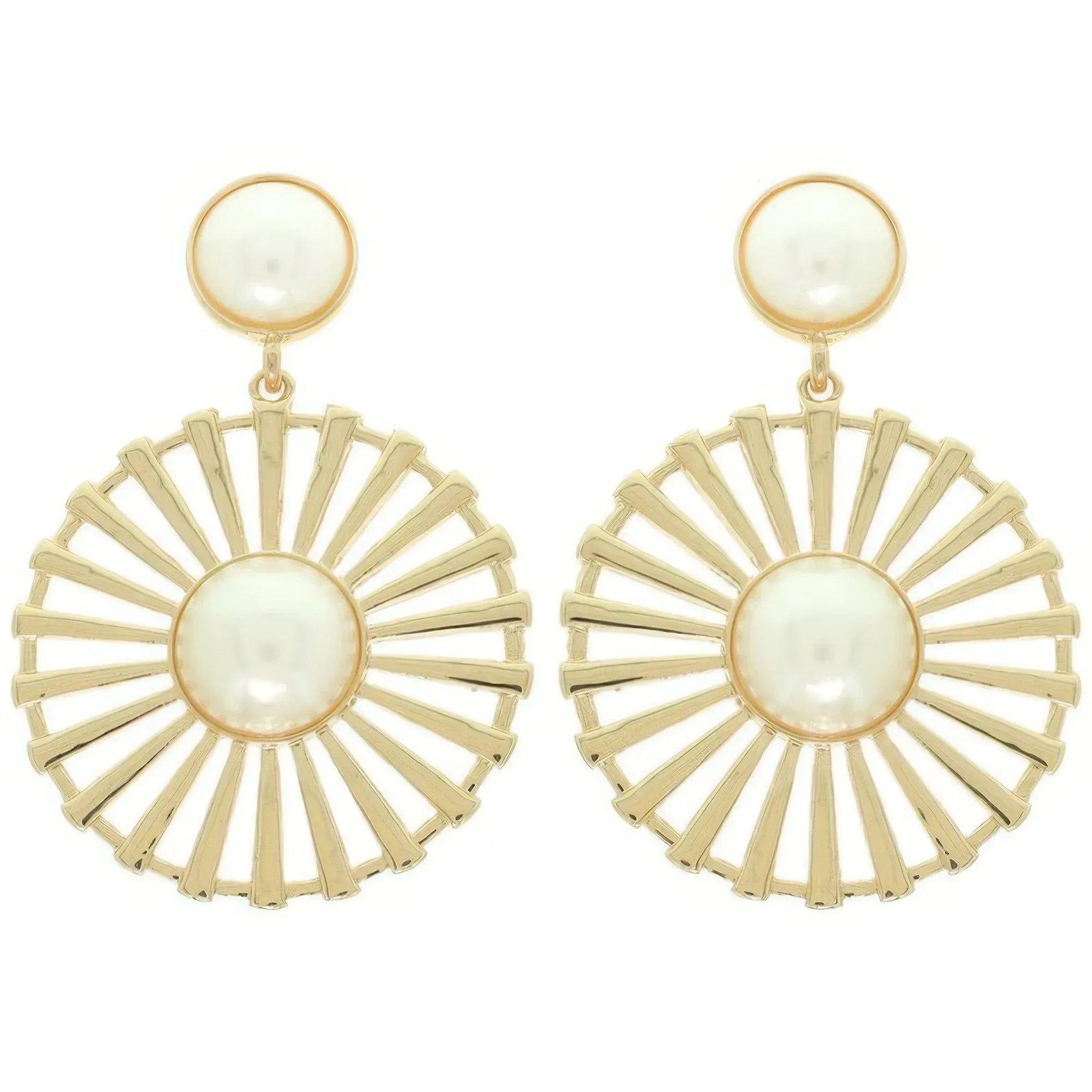 Radial Pattern Floral Pearl Earrings | Mixtshop LLC