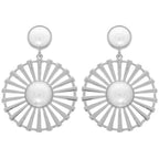 Radial Pattern Floral Pearl Earrings | Mixtshop LLC