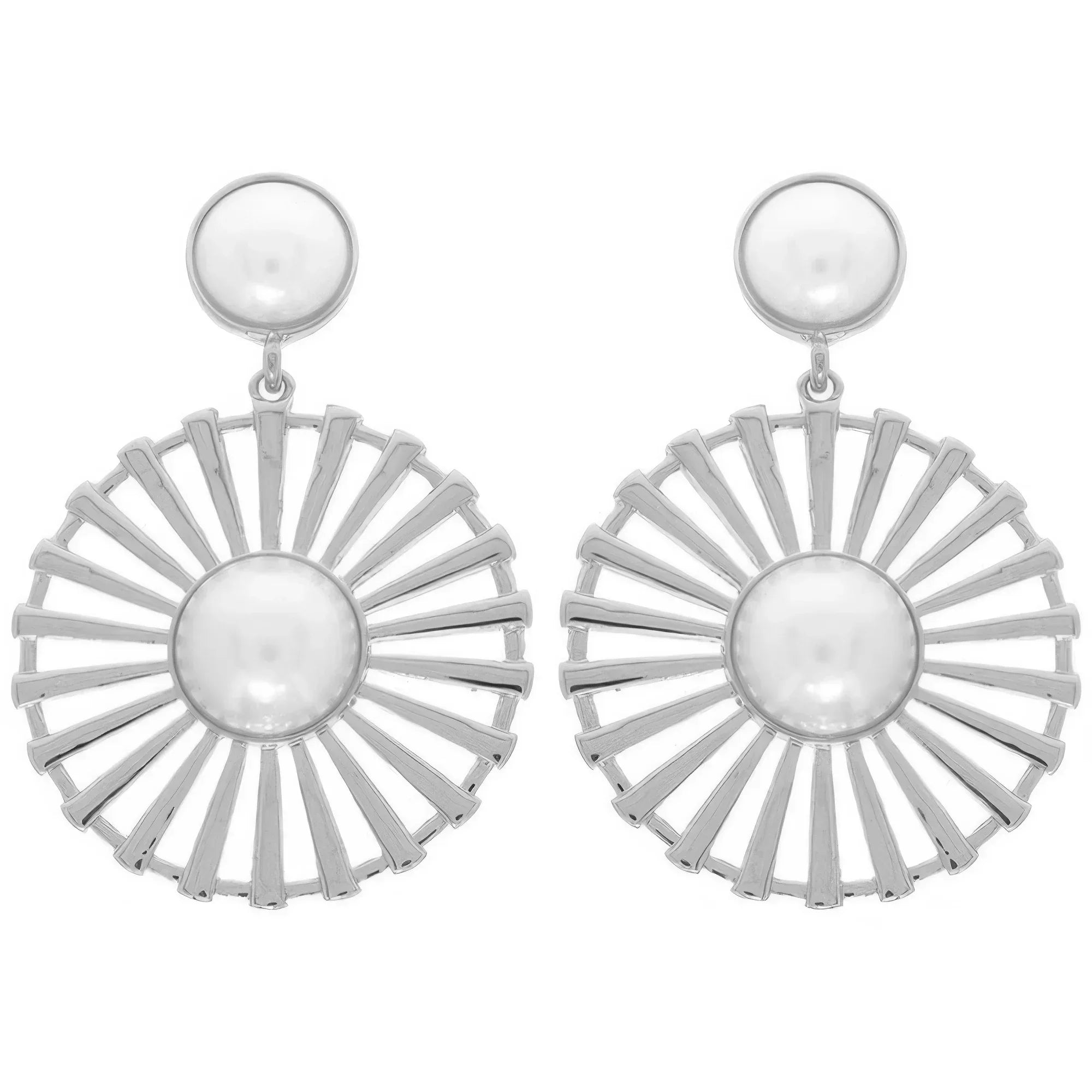 Radial Pattern Floral Pearl Earrings | Mixtshop LLC