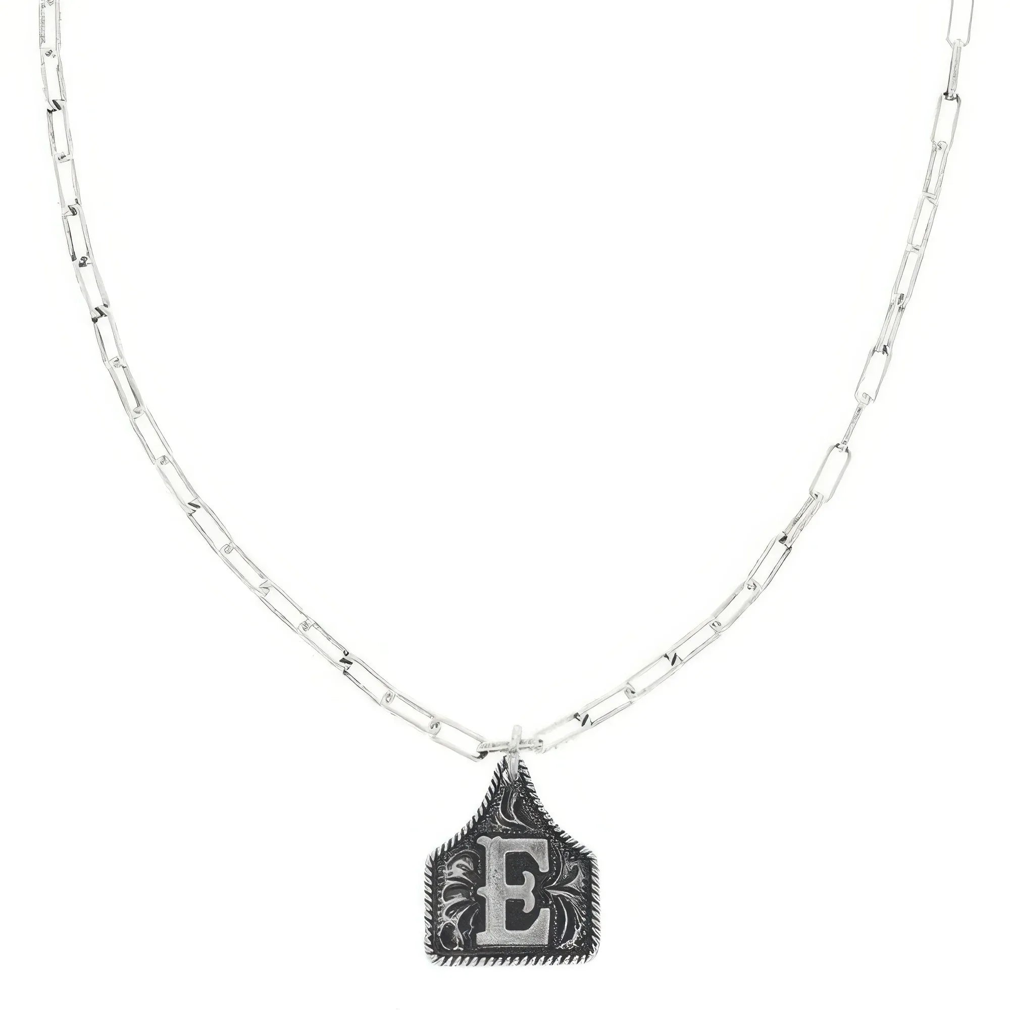 Western Initial Cattle Tag Necklace | Mixtshop LLC