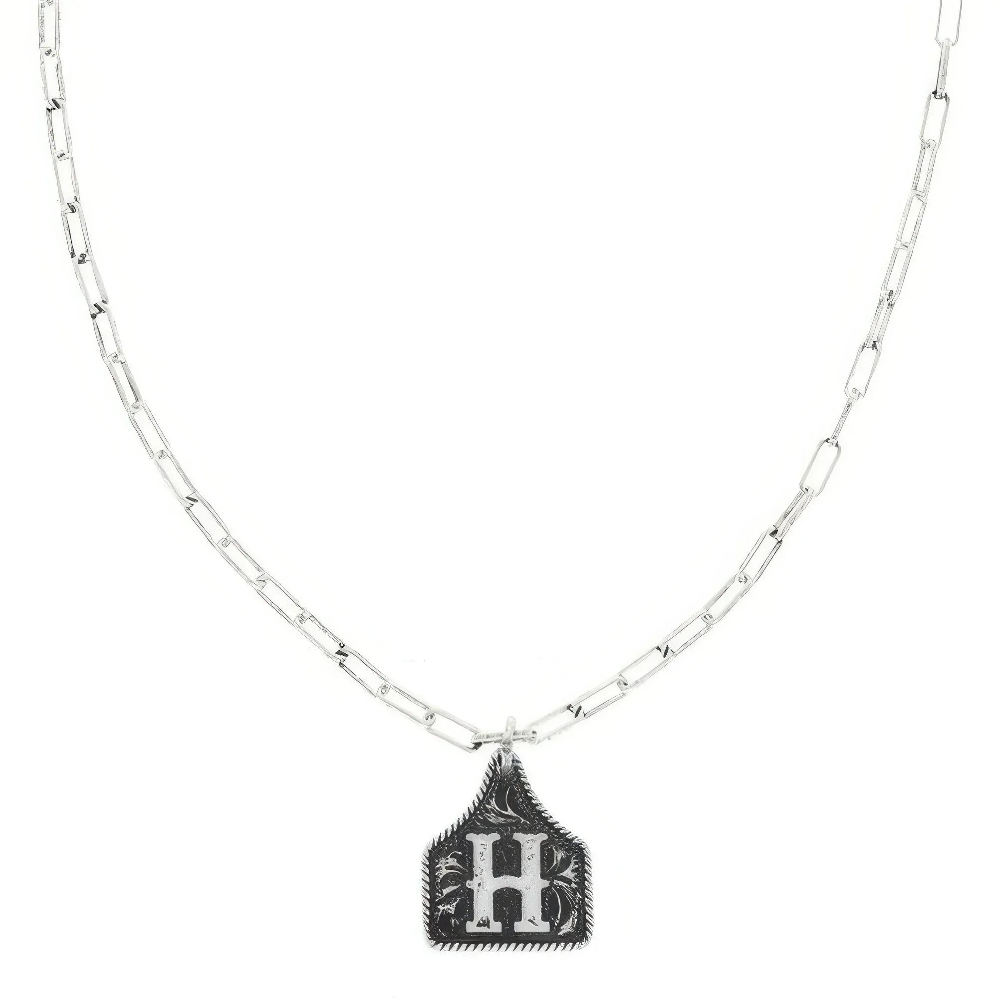 Western Initial Cattle Tag Necklace | Mixtshop LLC