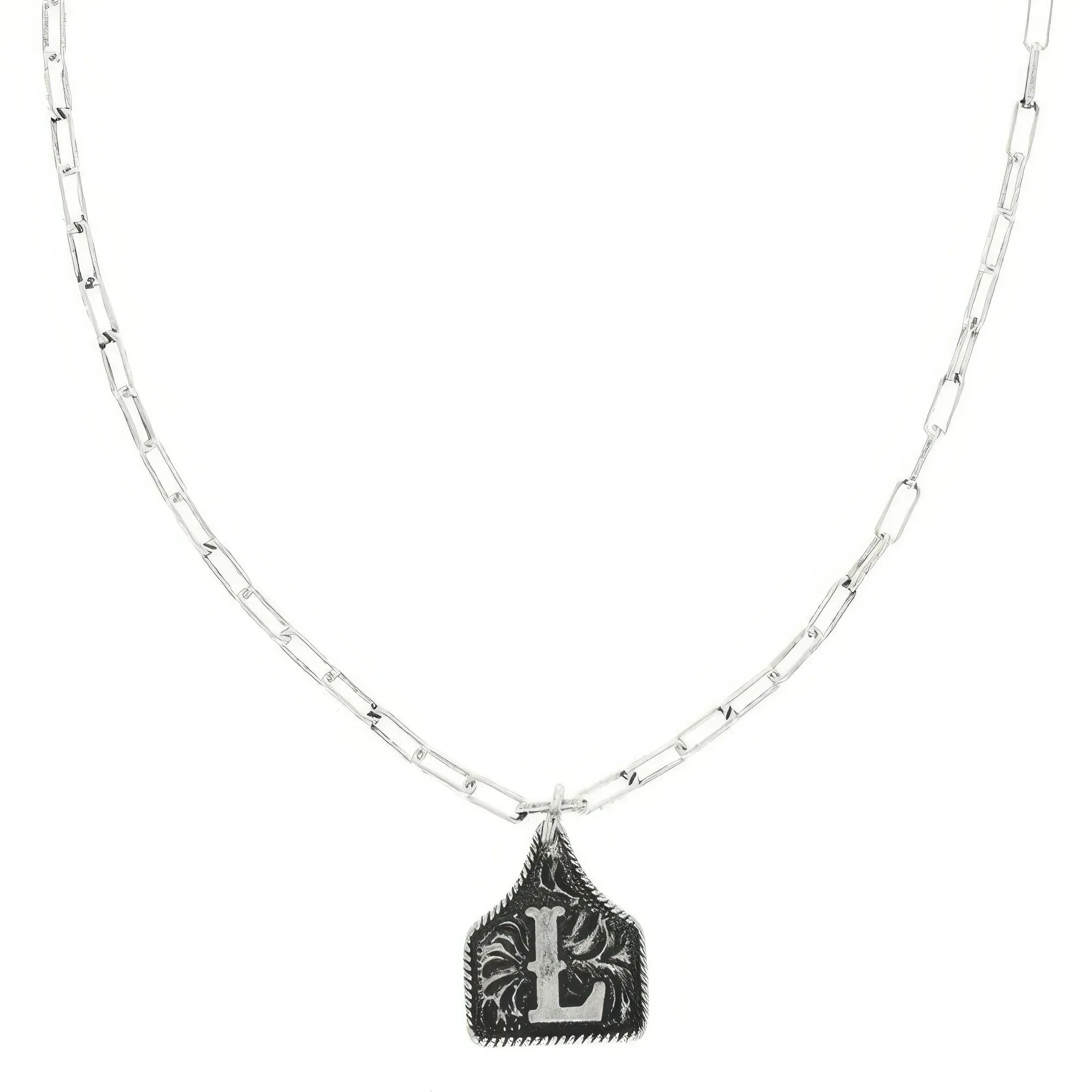 Western Initial Cattle Tag Necklace | Mixtshop LLC