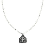 Western Initial Cattle Tag Necklace | Mixtshop LLC