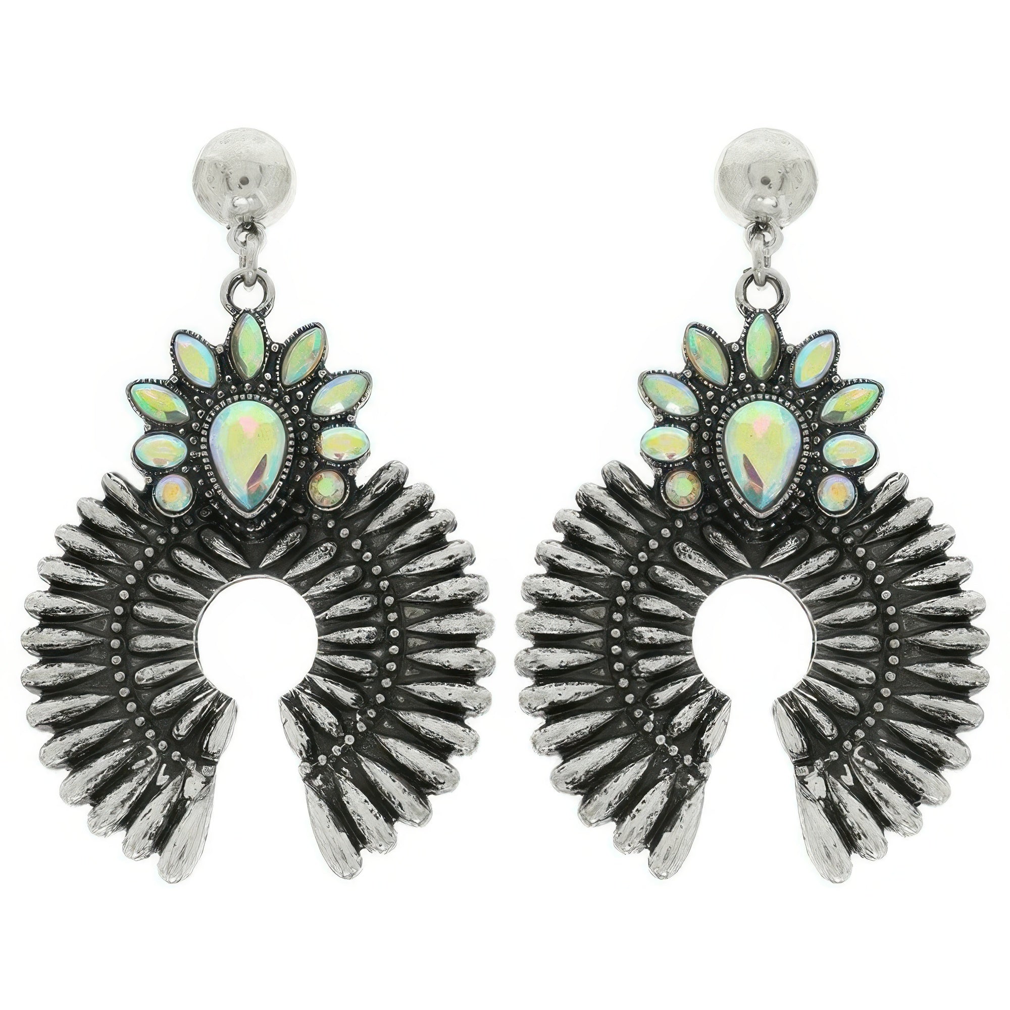 Western Squash Blossom Concho Earrings Secondary image