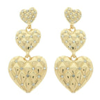 Diamond Pattern Heart Earrings | Mixtshop LLC