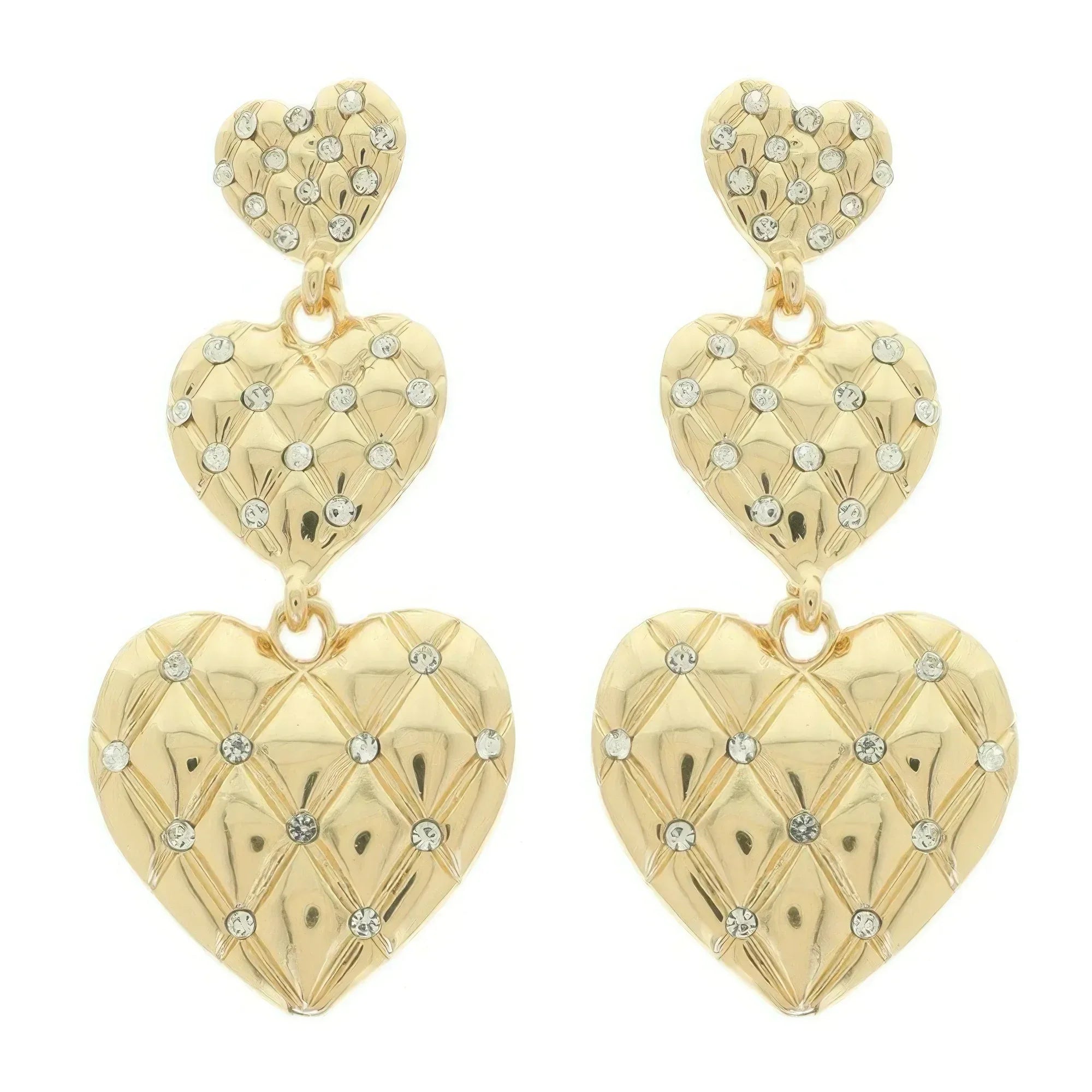 Diamond Pattern Heart Earrings | Mixtshop LLC