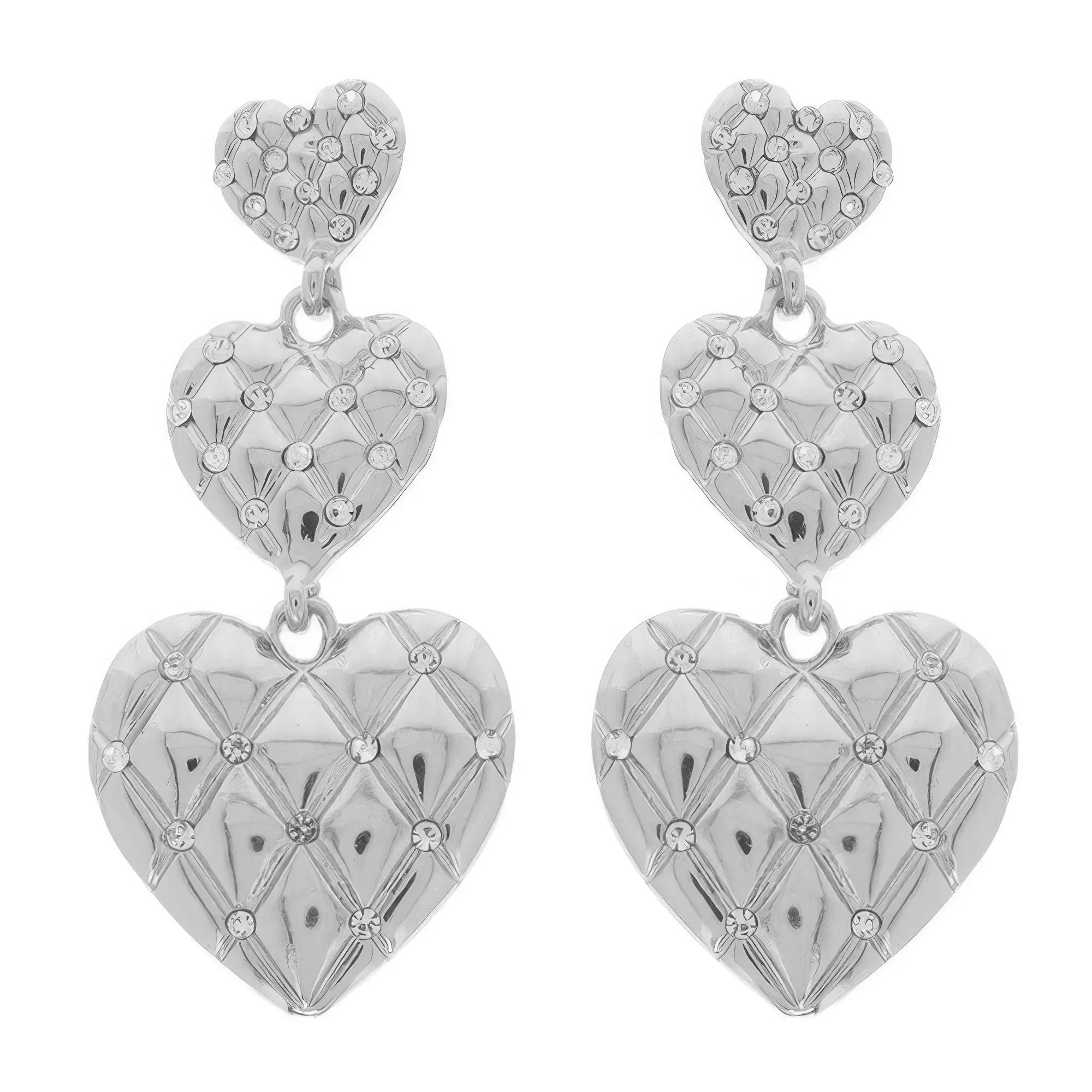 Diamond Pattern Heart Earrings | Mixtshop LLC