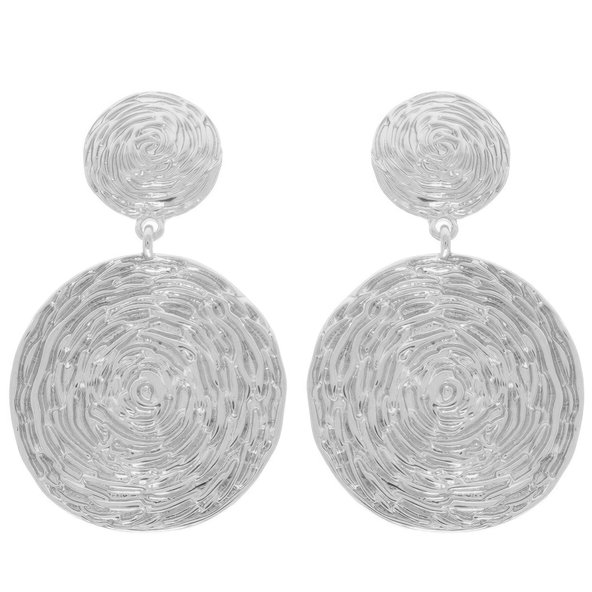 Textured Finish Disc Post Earrings Secondary image