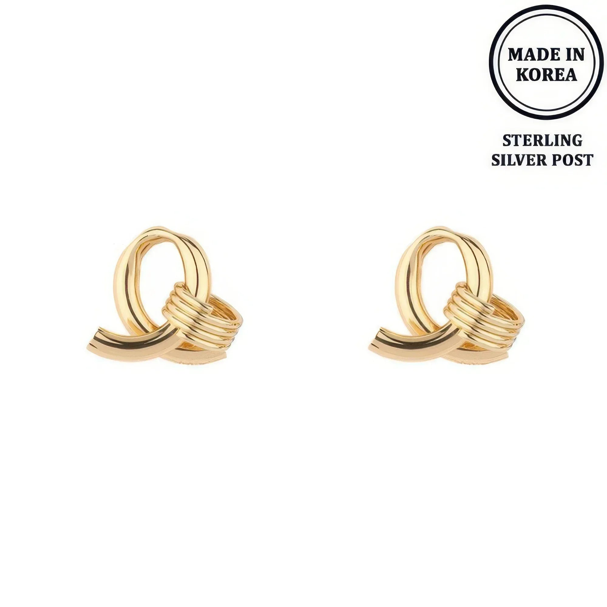 Flash-plated Looped Doorknocker Earrings | Mixtshop LLC