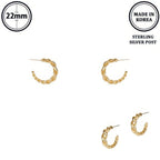 Flash-plated Twisted C-hoop Earrings | Mixtshop LLC