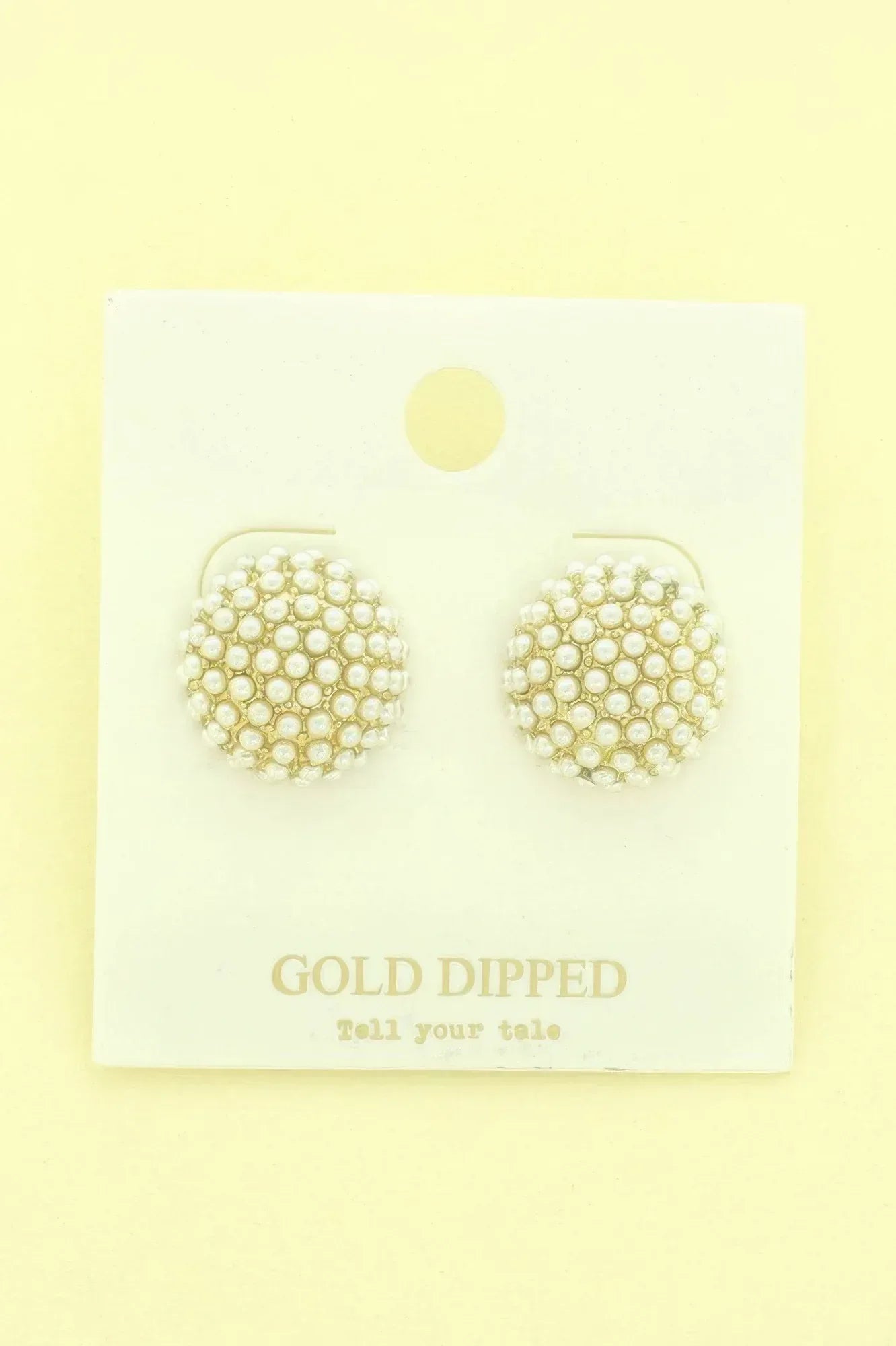 Gold Plated Pearl Pave Sphere Ball Earrings | Mixtshop LLC
