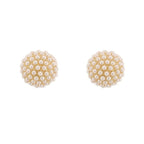 Gold Plated Pearl Pave Sphere Ball Earrings | Mixtshop LLC