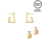 Flash-plated Open Square Hoop Earrings | Mixtshop LLC
