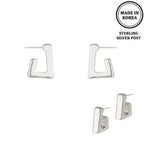 Flash-plated Open Square Hoop Earrings | Mixtshop LLC