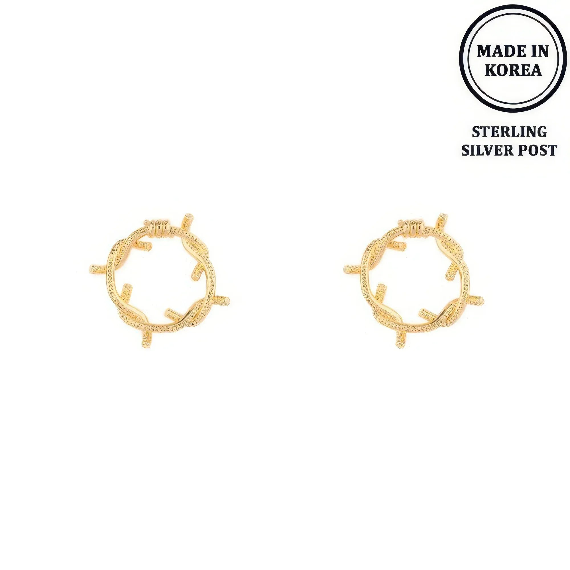 Flash-plated Twisted Wire Open Circle Earrings | Mixtshop LLC