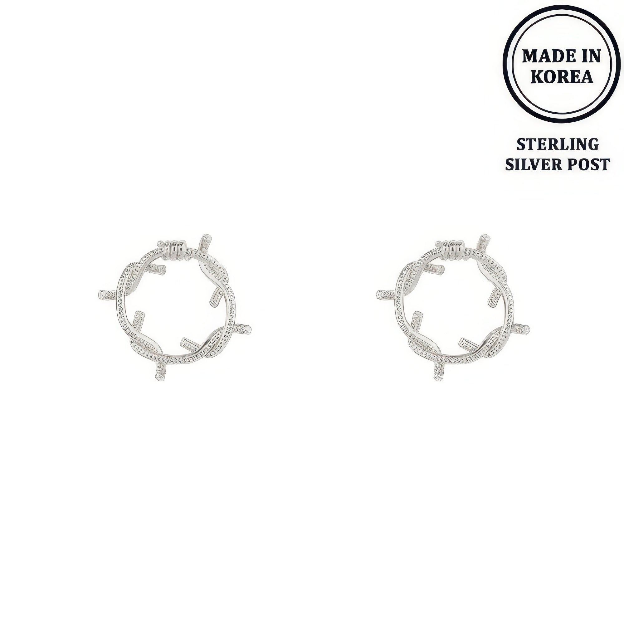 Flash-plated Twisted Wire Open Circle Earrings Secondary image