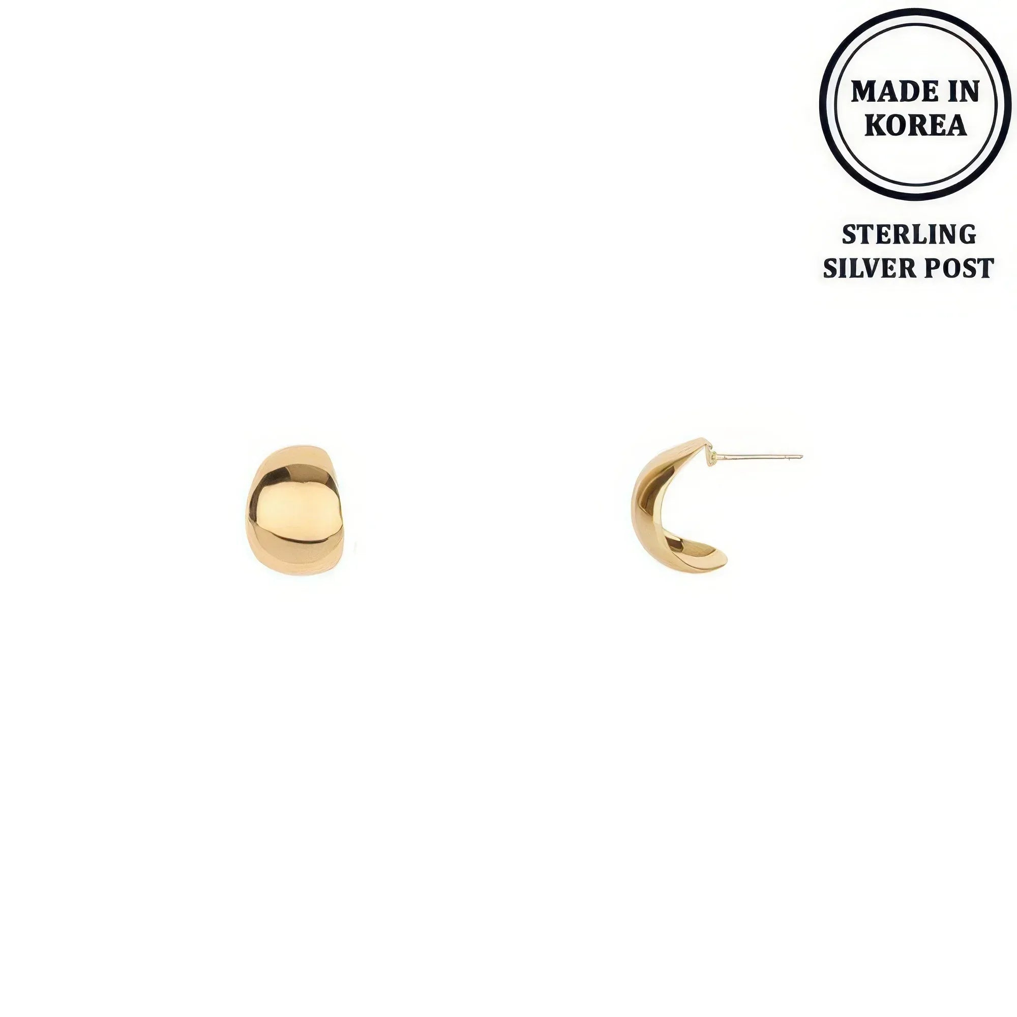 Flash-plated Huggie Hoop Earrings | Mixtshop LLC