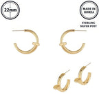 Flash-plated Lugged Open Hoop Earrings | Mixtshop LLC