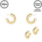 Flash-plated Tubed C-hoop Earrings | Mixtshop LLC