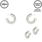 Flash-plated Tubed C-hoop Earrings | Mixtshop LLC