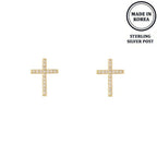 Flash-plated Crystal Pave Cross Earrings | Mixtshop LLC