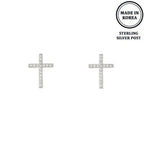 Flash-plated Crystal Pave Cross Earrings | Mixtshop LLC