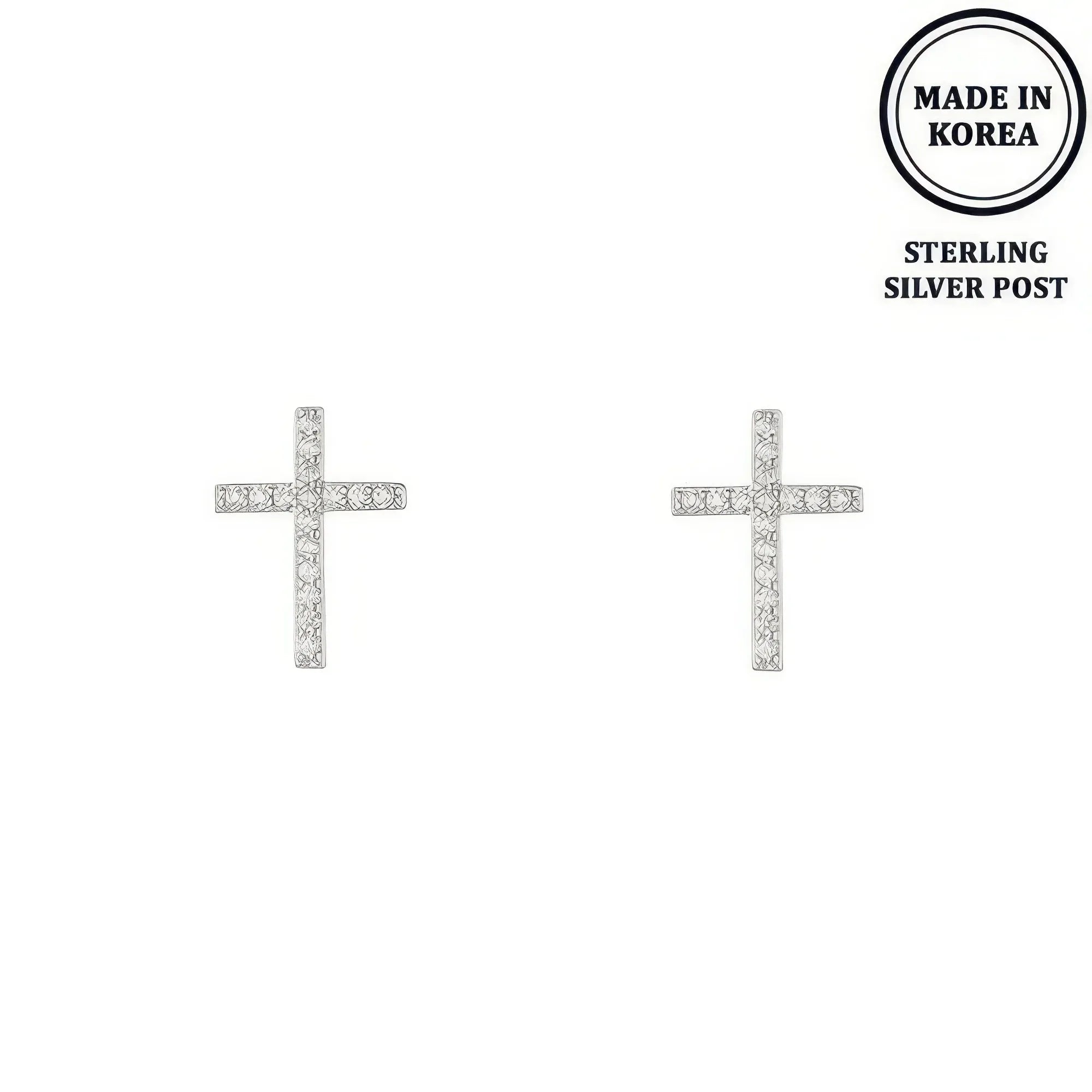 Flash-plated Crystal Pave Cross Earrings | Mixtshop LLC