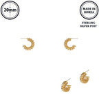 Flash-plated Ribbed Huggie Hoop Earrings | Mixtshop LLC
