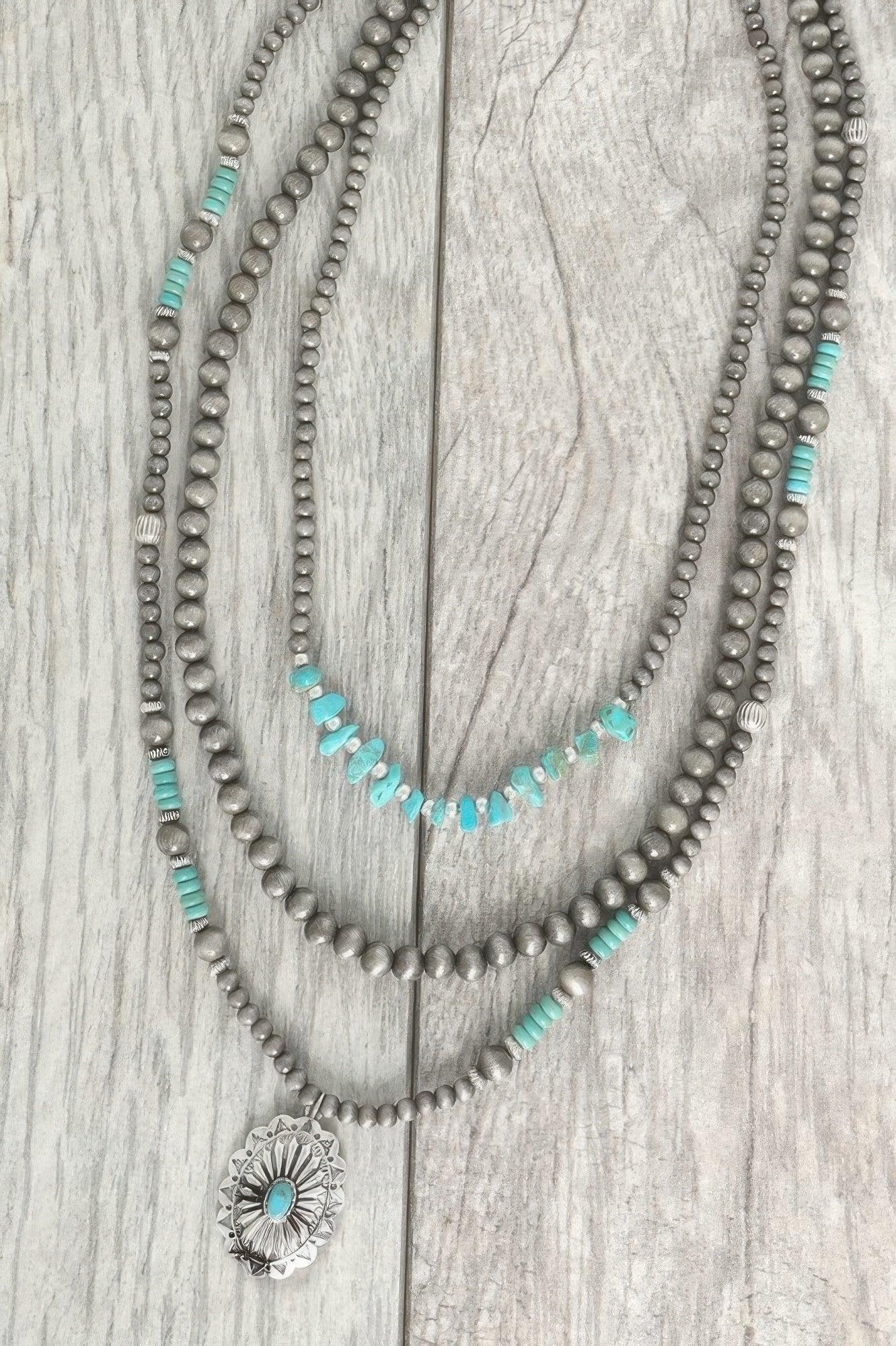 Western Floral Pendant Necklace Set | Mixtshop LLC