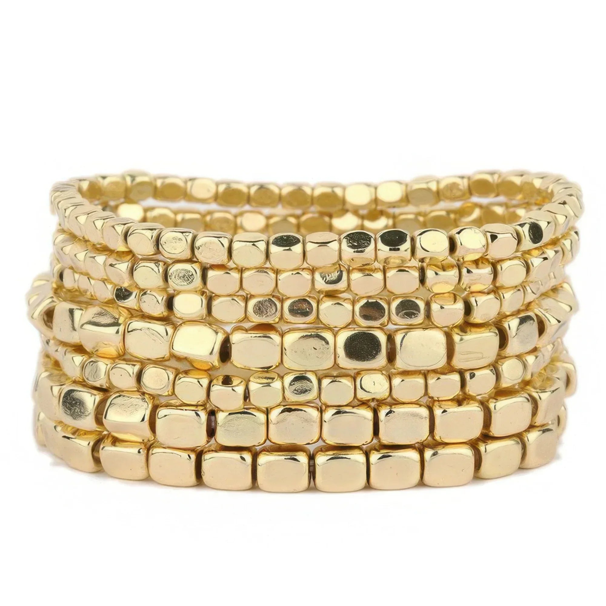 Metallic Cube Bead Bracelet Set | Mixtshop LLC