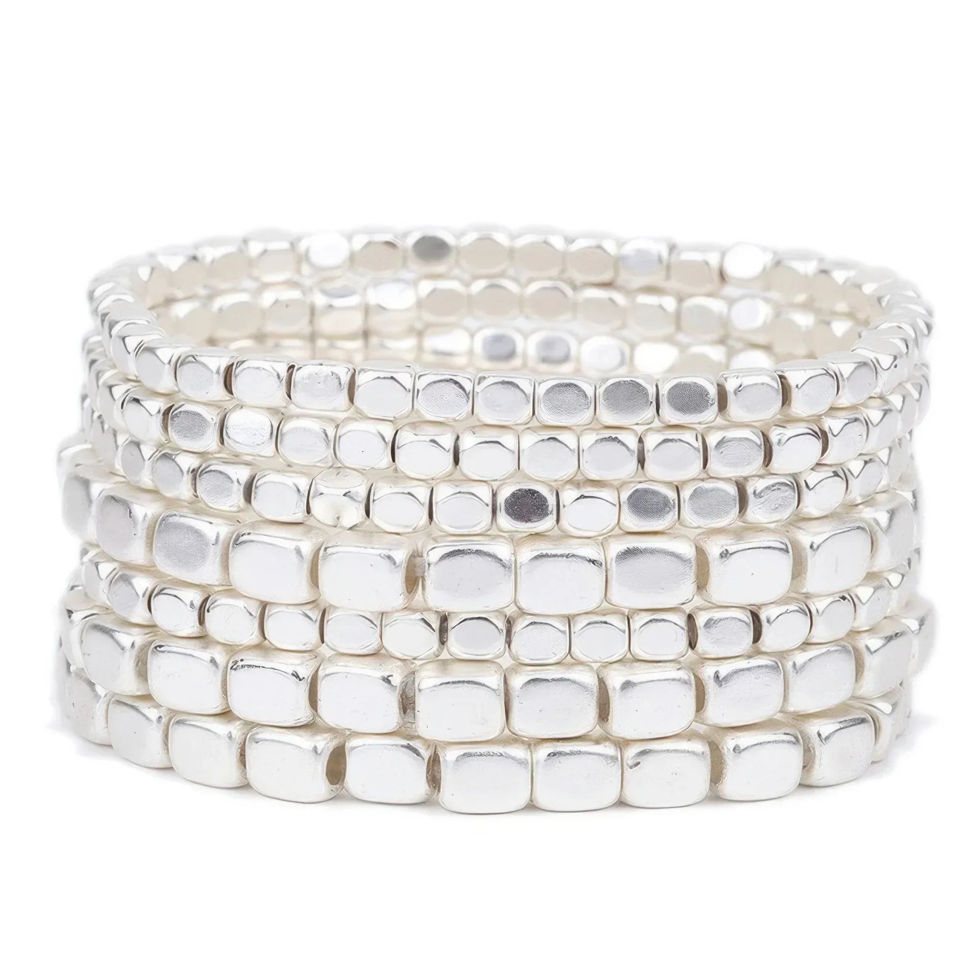 Metallic Cube Bead Bracelet Set Secondary image