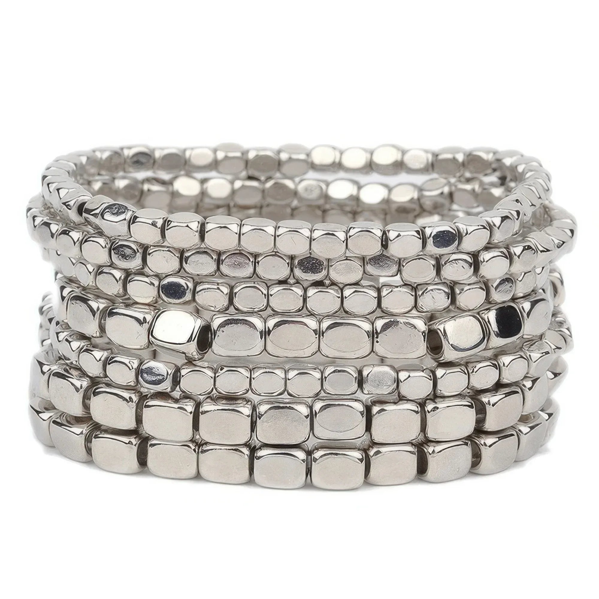 Metallic Cube Bead Bracelet Set | Mixtshop LLC