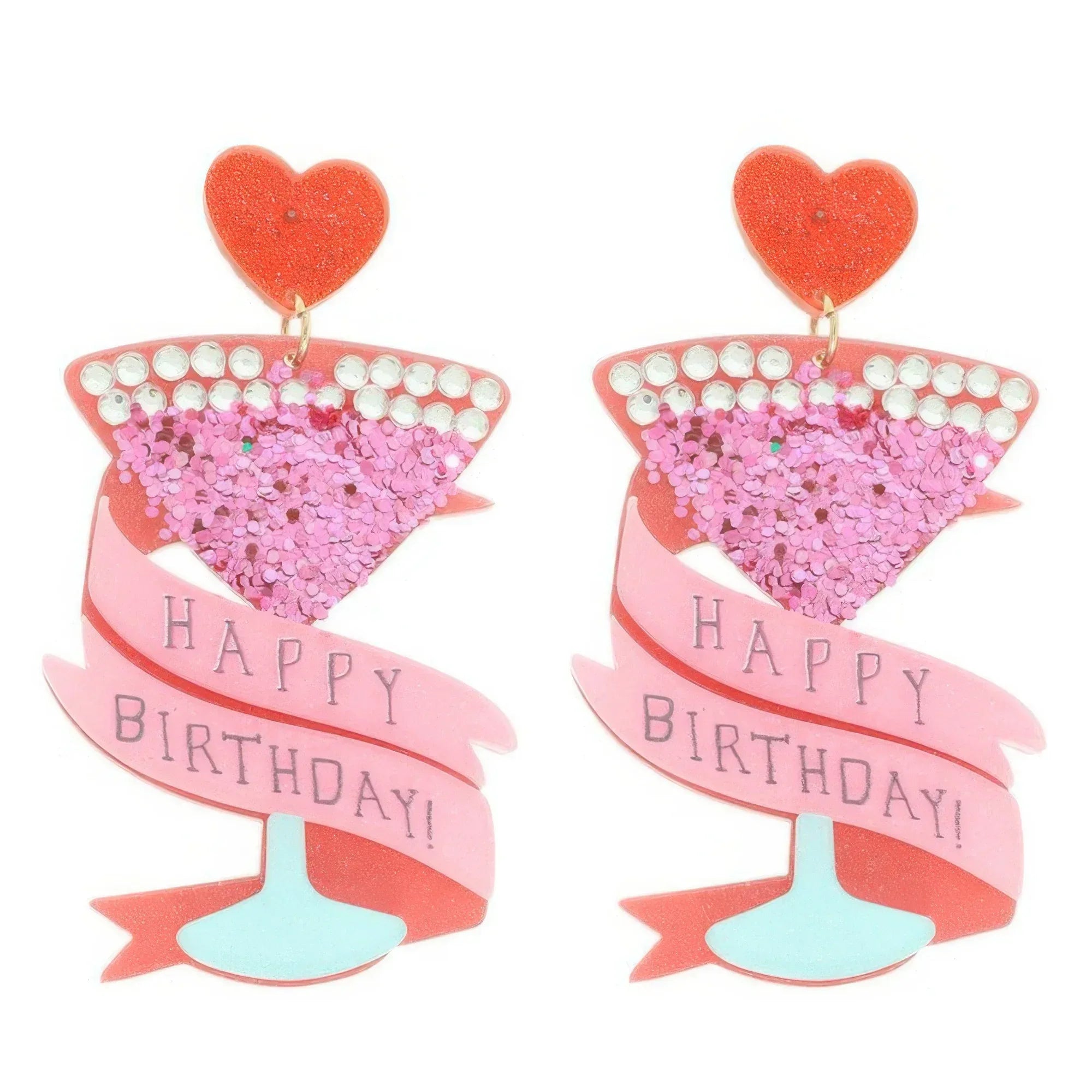 Happy Birthday Post Dangle Earrings Secondary image