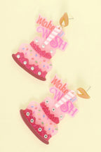 Make A Wish Post Dangle Cake Earrings | Mixtshop LLC