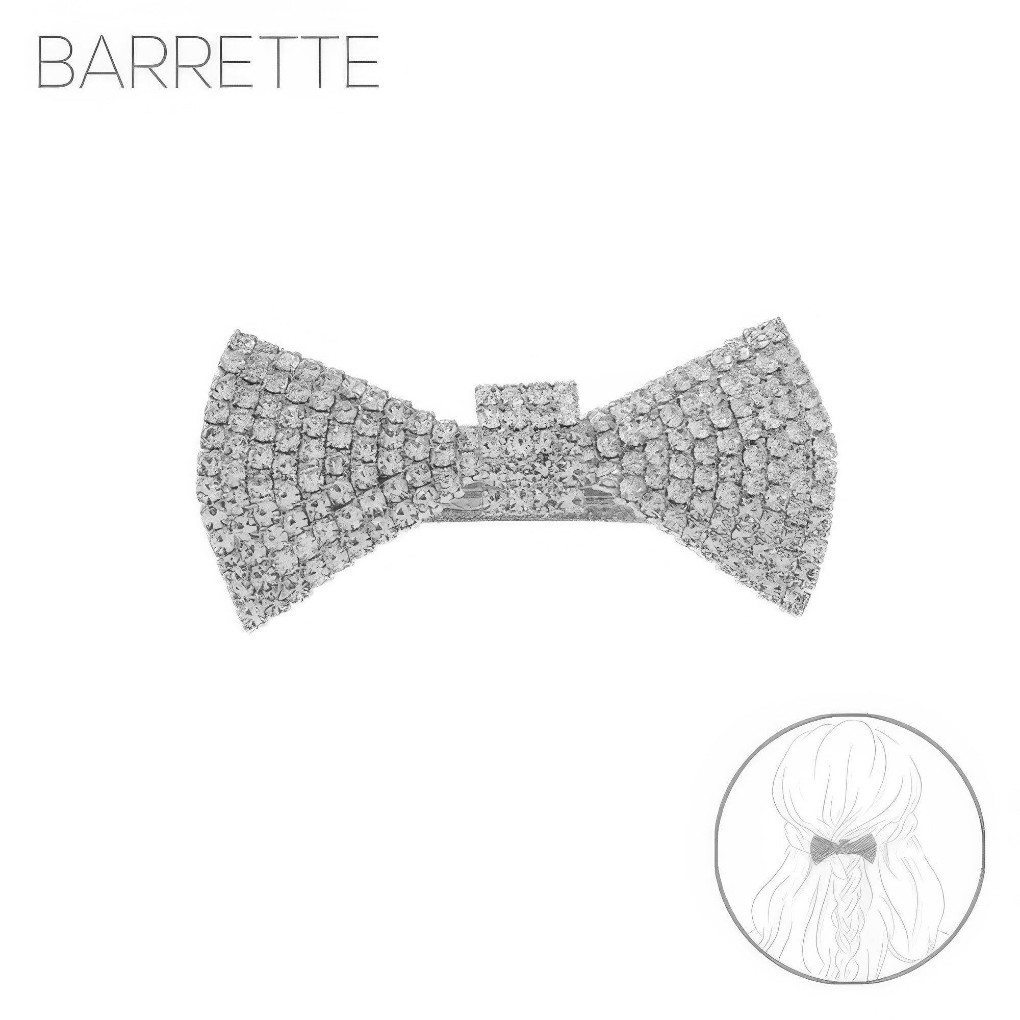 Jeweled Bow Tie Barrette Hair Clip Secondary image